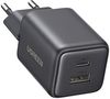 купить Зарядное устройство сетевое Ugreen 65737 GaN USB-A, Type-C, 20W QC3.0, X514, Black в Кишинёве 