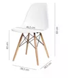 купить Пластиковый стул с деревянными ножками,500x460x450x820 мм,белый в Кишинёве 