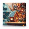 cumpără Tablou pe numere BrushMe SBS032 40x40cm Eco, Casuta sub fulgi de zapada în Chișinău 