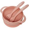 купить Посуда для кормления U-Grow UG-SET11PK Set bol cu linguriță și furculiță din silicon, roz в Кишинёве 