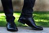 Мужские черные туфли из натуральной кожи 