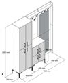 купить Мебель для прихожей Trendy Berlin ABC, Nuc, Antracit, 180x200x35cm (GTR001370) в Кишинёве 