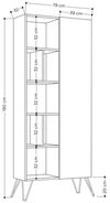cumpără Etajeră Trendy Biblioteca Jedda, Stejar, Antracit, 79x190x32cm (GTR000405) în Chișinău 