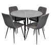 cumpără Set masă și scaune Evelin di Costacurta стол DT-402-6B + 4 стула YTC-080B Dark grey în Chișinău 