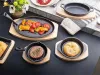 купить Сковорода Tognana 42293 Fusion Taste din fontă 17x11cm, pe suport de lemn в Кишинёве 