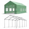 Садовая теплица PRO 8x3x2.87 м, площадь 24 кв.м, армированная пленка, 2 двери, зеленый цвет 