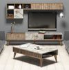купить Стенка Trendy Milano Орех, Белый мрамор (комплект мебели для гостиной) (GTR001287) в Кишинёве 