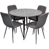 купить Комплект стол и стулья Evelin di Costacurta cтол DT-402-6B + 4 стула YTC-080B Bluvel-14 (Dark grey) в Кишинёве 
