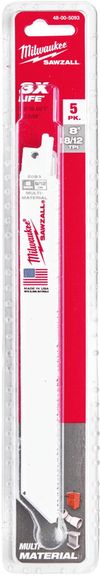 cumpără Accesoriu pentru fierăstrăie Milwaukee 48475093 Panza sabie pentru uz universal, 200mm, 8-12Tpi (5buc) în Chișinău 