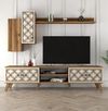 cumpără Set mobilă living Trendy Clasa S, Nuc, Crema 180x44x35cm în Chișinău 