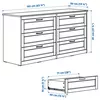 купить Комод Ikea Songesand 6 ящиков 161x81 White в Кишинёве 