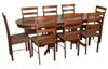 купить Комплект стол и стулья Evelin di Costacurta стол HV-31N Burnish Oak + 8 стульев Gloria Burnish oak/Ekea12 Dark Brown в Кишинёве 