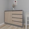 купить Комод Smartex (16081) Т2 100cm Grafit+Stejar Deschis в Кишинёве 