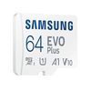 купить 64GB Samsung EVO Plus MB-MC64KA/RU microSDXC (Class 10 UHS-I, A1, V10) with Adapter, Transfer Speed up to 130MB/s (card de memorie/карта памяти) в Кишинёве 