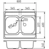 cumpără Chiuvetă bucătărie Ferro DR60/80D.H 60x80 satin în Chișinău 
