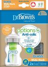 cumpără Cană cu pai Dr. Brown's 072239317099 Set 2 biberoane din sticla cu gat larg Options+, 150ml în Chișinău 