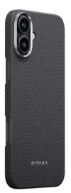 cumpără Husă pentru smartphone Pitaka Ultra-Slim Case for iPhone 16 Black/Grey (KI1601A) în Chișinău 