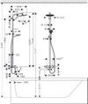 Sistema de  dus  hansgrohe Crometta S Showerpipe 240 1jet cu termostat pentru baie