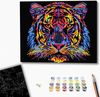 cumpără Tablou pe numere BrushMe BSB0024FC (fără cutie) Tigru multicolor în Chișinău 