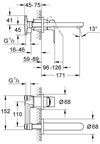 купить Смеситель для умывальника Grohe Bauloop OMH lavoar de perete cu corp ingropat 20289000/20289001 в Кишинёве 