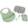 купить Посуда для кормления Beaba B913556 Set de masa silicon Essentials Grey/Sage Green в Кишинёве 