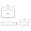 Imprese умывальник накладной 56*41,5*12,5см i11259, с отверстием под смеситель 