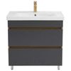 купить Шкаф под умывальник Mashtab 12334 Torino (Sava) cu 2 sertare fara mâner 700x470x850 Stejar-Antracit в Кишинёве 
