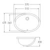 Умывальник 57*42*20см VOLLE, врезной 