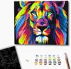 cumpără Tablou pe numere BrushMe BSB0031FC (fără cutie) Leu in culori de curcubeu în Chișinău 