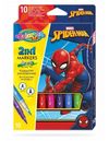 Набор фломастеры 2 в 1, 10 цветов - Colorino Disney SpiderMan