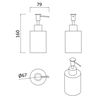 LUBLIN Дозатор для жидкого мыла отдельностоящий, нержавеющая сталь, сатин RJAC023-02SS 