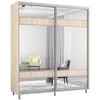 cumpără Dulap Mobildor-Lux Aron cu uși glisante cu oglindă zebra (220x60x200H cm) Sonoma în Chișinău 