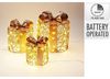 купить Новогодний декор Promstore 56516 Set figurine Gift-cilindru, LED+timer, 3buc, aurii в Кишинёве 