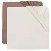 cumpără Lenjerie de pat pentru copii Jollein 2511-507-68115 Cearsaf cu elastic Jersey Milky Coffee/Ivory, 120x60cm, 2buc în Chișinău 