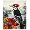 купить Картина по номерам Ideyka (KHO6777) Woodpecker on a branch, 40х50 в Кишинёве 
