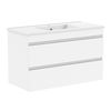 Комплект мебели 100см белый Volle FIESTA: тумба подвесная, 2 ящика + умывальник накладной арт 13-01-042F 
