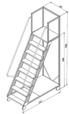 купить Лестница платформа Gama Cirus 1898x1512x700 мм, 7+1 ступений в Кишинёве 