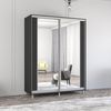 купить Шкаф Mobildor-Lux Aron-S uși glisante din PAL cu oglindă vertical (170x60x200H cm) Anthracite в Кишинёве 