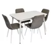 купить Комплект стол и стулья Evelin di Costacurta стол DT-531R Wh + 4 стула YTC-078Wh UF885-14 (Grey) в Кишинёве 