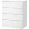 купить Комод Ikea Malm 4 sertare 80x100 (Alb) в Кишинёве 
