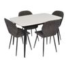 купить Комплект стол и стулья Evelin di Costacurta стол DT-532R B + 4 стула YTC-064B UF885-15 (Dark grey) в Кишинёве 