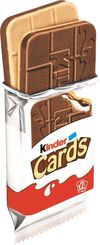 Шоколадно-молочное печенье Kinder Cards, 128 г