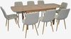 купить Комплект стол и стулья Evelin di Costacurta стол HV-27V Light Brown + 8 стульев YTC-080Wo, BJORN-24 (Light beige) в Кишинёве 