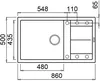 cumpără Chiuvetă bucătărie Elleci UNICO 410 (860x500 mm) 48 cemento în Chișinău 