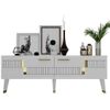 купить Тумба напольная для TV Trendy Moda Alb, Auriu (GTR000364) в Кишинёве 