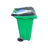 купить Бак мусорный 120 л (HDPE) на колесах (зеленый с черной крышкой)  UNIPLAST TR в Кишинёве 