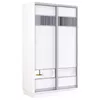 купить Шкаф Mobildor-Lux Fox uși glisante din PAL cu elemente din oglindă (100x60x230H cm) Alb в Кишинёве 