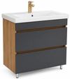 cumpără Dulap pentru lavoar Mashtab 12335 Torino (Sava) cu 2 sertare fara mâner 800x470x850 Stejar-Antracit în Chișinău 