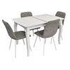 купить Комплект стол и стулья Evelin di Costacurta стол HV-29V White + 4 стула YTC-078Wh UF885-14 Grey в Кишинёве 