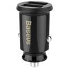 купить Зарядное устройство для автомобиля Baseus CCALL-ML01, Grain mini, 2xUSB-A, 3.1A, Negru в Кишинёве 
